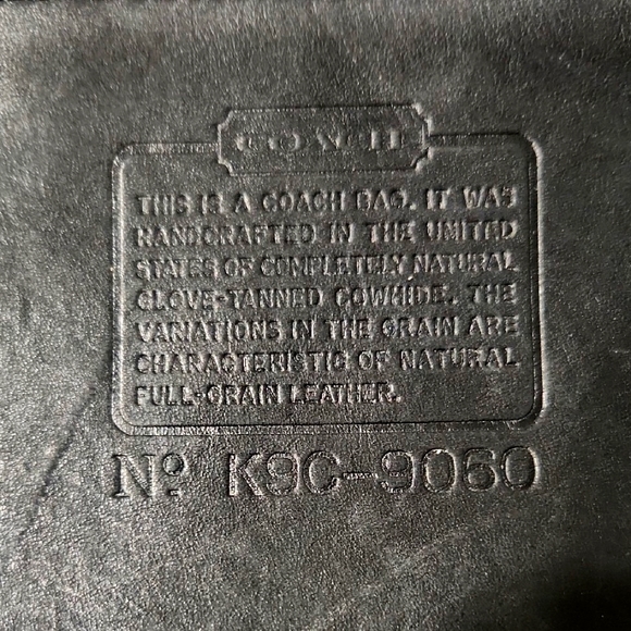 Vintage Coach Slim Black Leather Duffle Tote Shoulder Bag 9060 - Picture 2 of 16